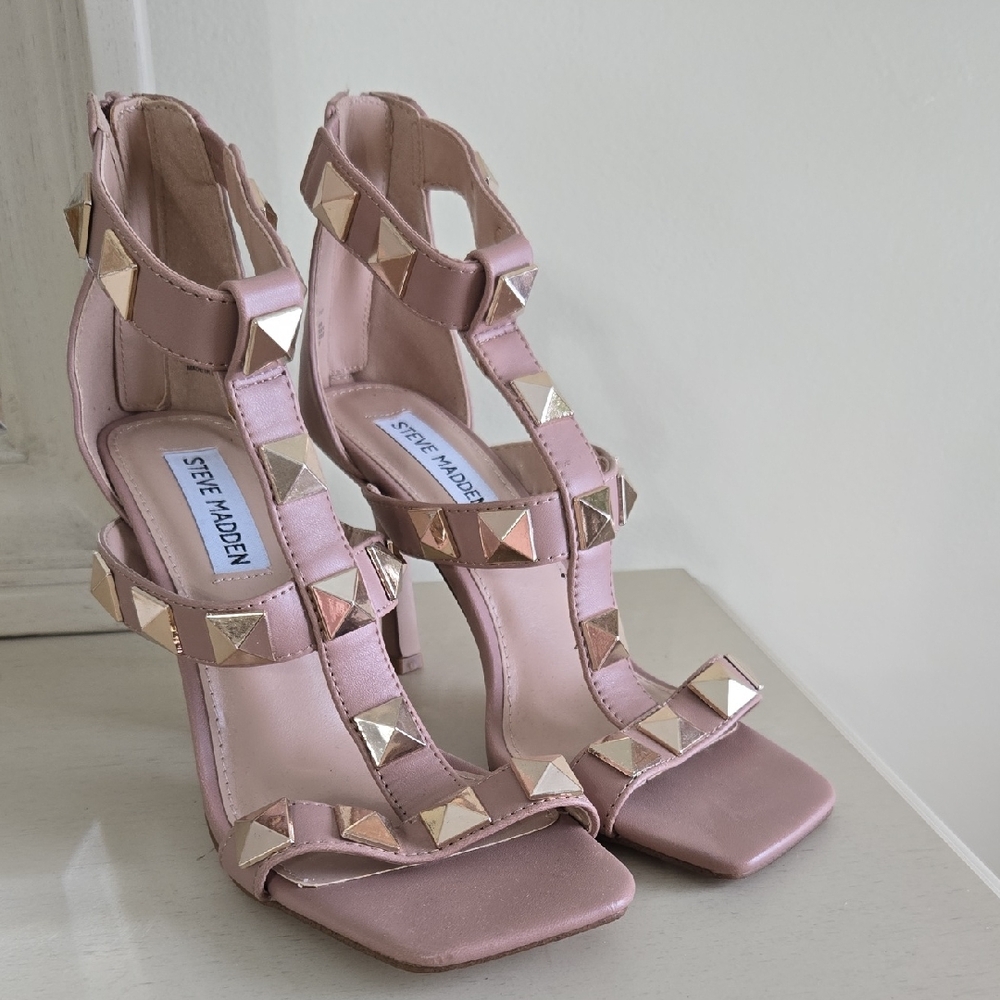 Steve Madden Blush Pink Studded Heels
